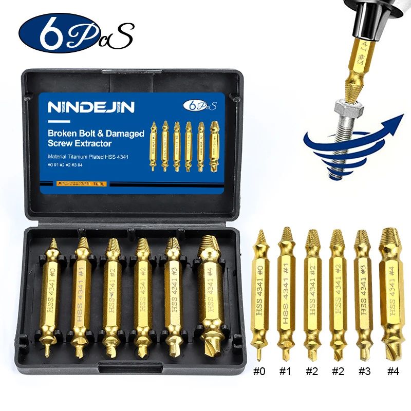 NINDEJIN Damaged Screw Extractor Drill Bit Set 46pcs For Stripped Screws Bolts 11