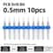 TOOLEYE Carbide PCB Drill Bit Set 10pcs 18 Shank Micro CNC Bits 013175mm 14