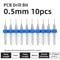 TOOLEYE Carbide PCB Drill Bit Set 10pcs 18 Shank Micro CNC Bits 013175mm 14
