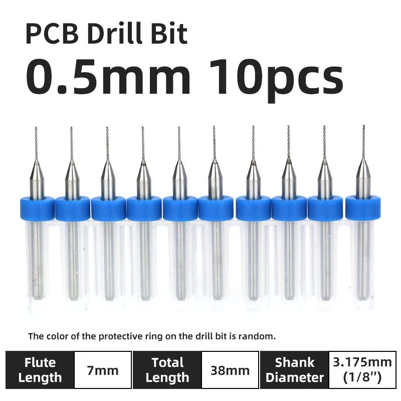 TOOLEYE Carbide PCB Drill Bit Set 10pcs 18 Shank Micro CNC Bits 013175mm 14
