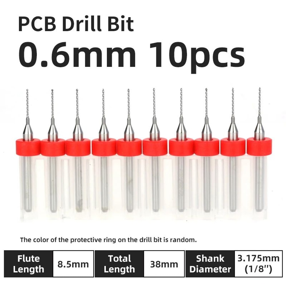 TOOLEYE Carbide PCB Drill Bit Set 10pcs 18 Shank Micro CNC Bits 013175mm 15