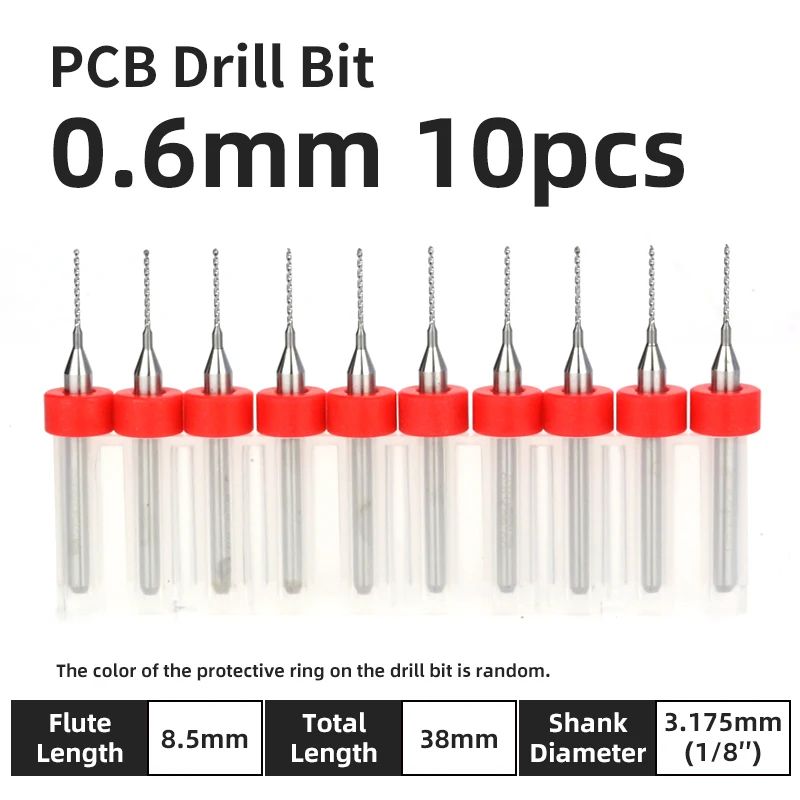 TOOLEYE Carbide PCB Drill Bit Set 10pcs 18 Shank Micro CNC Bits 013175mm 15