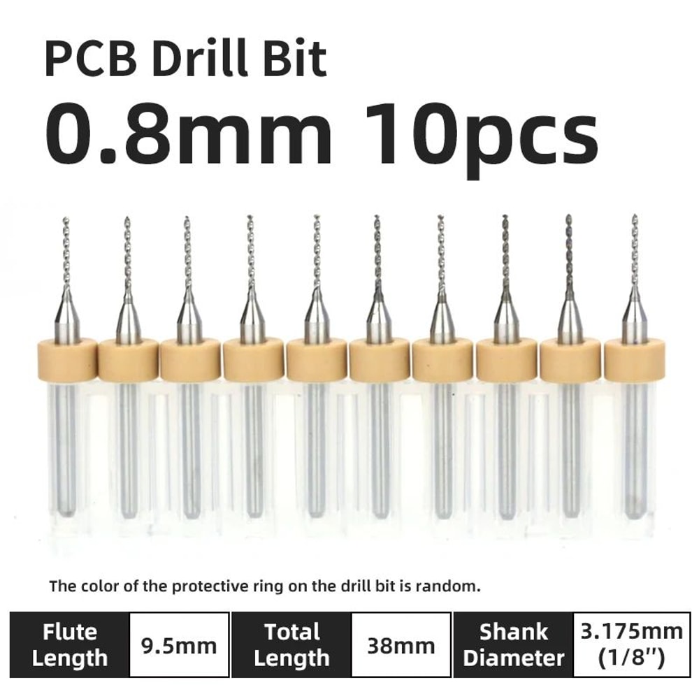 TOOLEYE Carbide PCB Drill Bit Set 10pcs 18 Shank Micro CNC Bits 013175mm 17