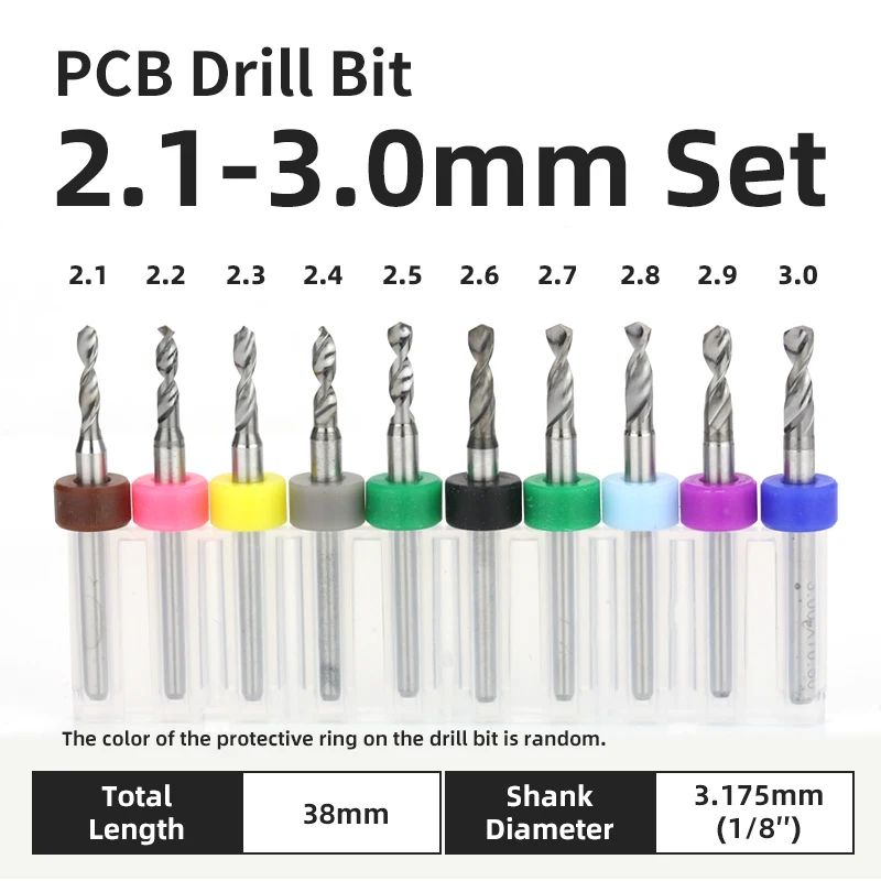 TOOLEYE Carbide PCB Drill Bit Set 10pcs 18 Shank Micro CNC Bits 013175mm 9