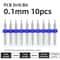 TOOLEYE Carbide PCB Drill Bit Set 10pcs 18 Shank Micro CNC Bits 013175mm 10