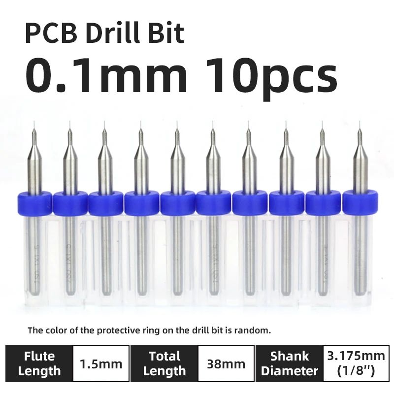 TOOLEYE Carbide PCB Drill Bit Set 10pcs 18 Shank Micro CNC Bits 013175mm 10