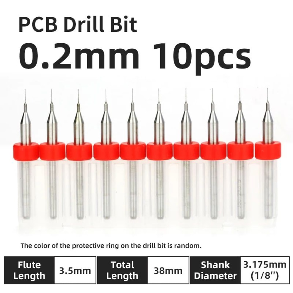 TOOLEYE Carbide PCB Drill Bit Set 10pcs 18 Shank Micro CNC Bits 013175mm 11