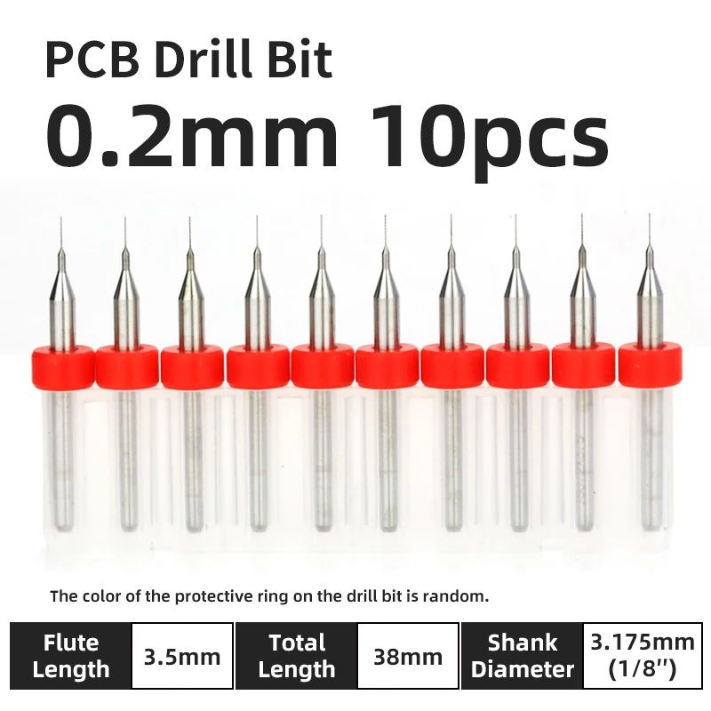 TOOLEYE Carbide PCB Drill Bit Set 10pcs 18 Shank Micro CNC Bits 013175mm 11