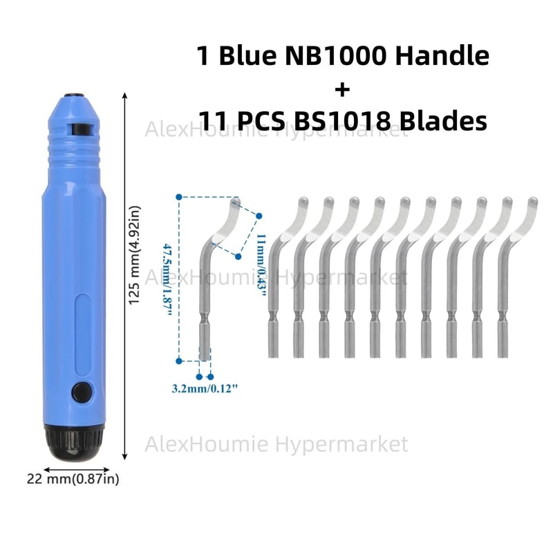 NB1100 Deburring Tool With BS1010 Blades Precision Burr Remover For Metal Plastic PVC 3D Prints 9