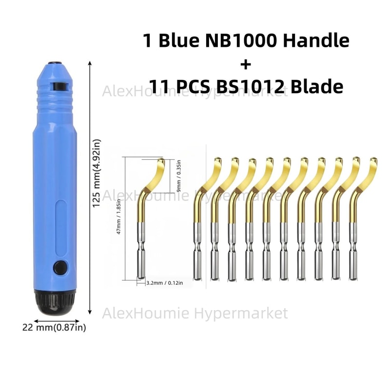 NB1100 Deburring Tool With BS1010 Blades Precision Burr Remover For Metal Plastic PVC 3D Prints 10