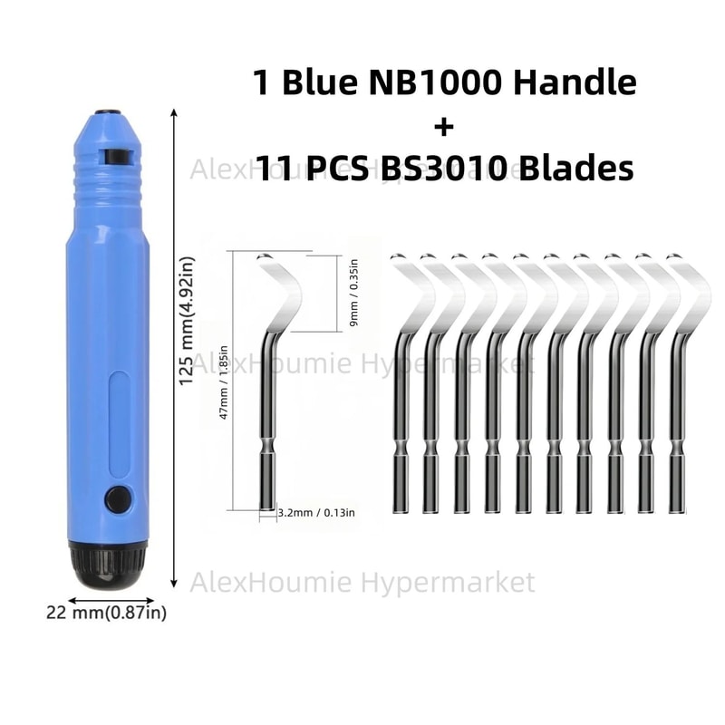 NB1100 Deburring Tool With BS1010 Blades Precision Burr Remover For Metal Plastic PVC 3D Prints 12