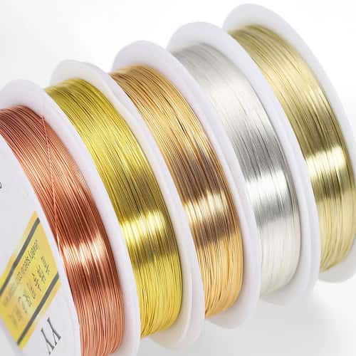 Gold-Plated Beading Wire Copper Cord Roll (0.2–1.0mm) for DIY Jewelry Making