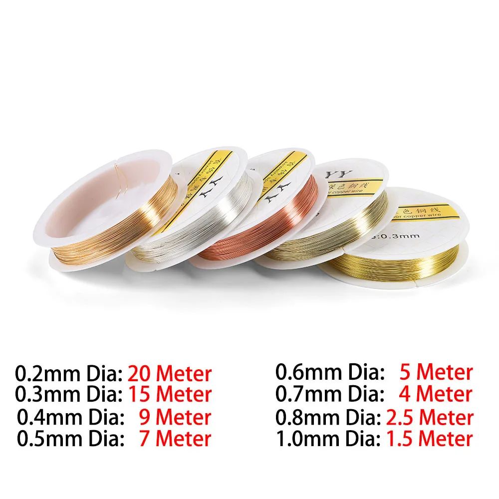GoldPlated Beading Wire Copper Cord Roll 0210mm For DIY Jewelry Making 2