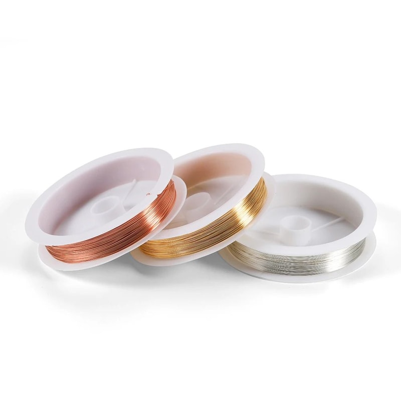 GoldPlated Beading Wire Copper Cord Roll 0210mm For DIY Jewelry Making 3