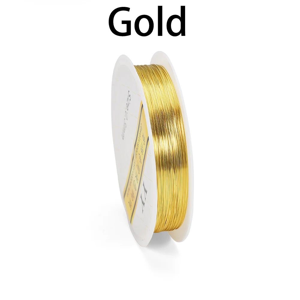 GoldPlated Beading Wire Copper Cord Roll 0210mm For DIY Jewelry Making 10