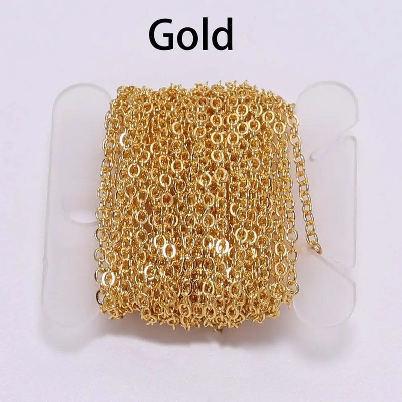Gold Plated Necklace Chain 5m Roll For Jewelry Making DIY Crafts 10