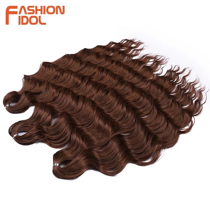Anna 24 Inch Water Wave Braiding Hair Extensions Ombre Blonde Crochet Curly Deep Wave Synthetic Hai 5