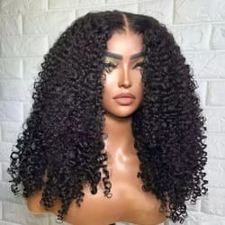 kinky curly 13x6 hd lace frontal glueless human hair wig – 4c afro curly volume