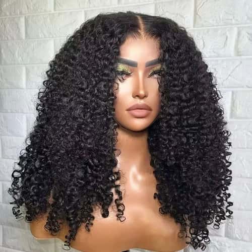 Kinky Curly 13x6 HD Lace Frontal Glueless Human Hair Wig – 4C Afro Curly Volume