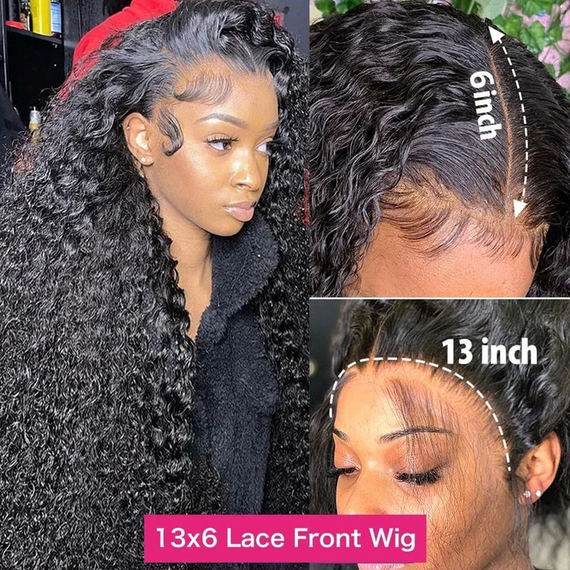 Kinky Curly 13x6 HD Lace Frontal Glueless Human Hair Wig 4C Afro Curly Volume 4