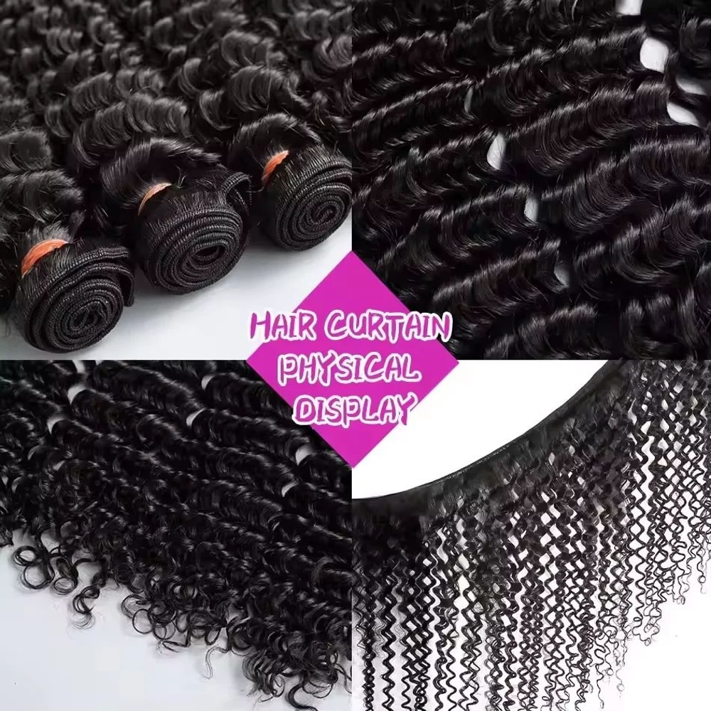 Luvin Deep Wave Raw Virgin Human Hair Bundles 3034 Inch Double Weft Weave 2