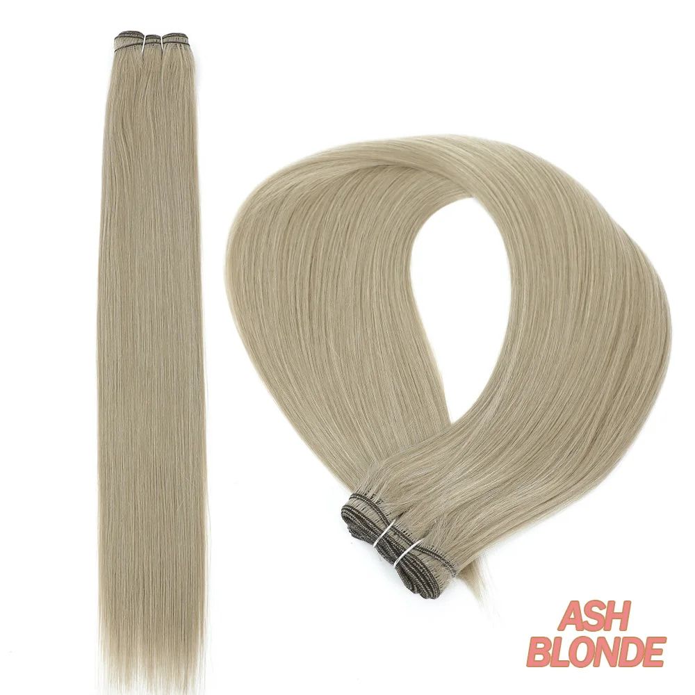 32Inch Ombre Straight Synthetic Hair Bundles 200g HeatStyle Weft Extensions Highlights Grey Option 0