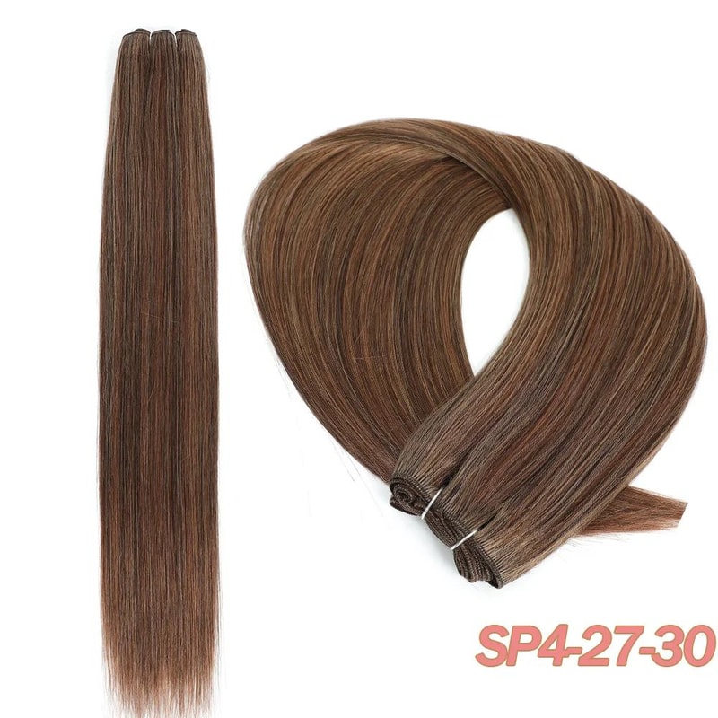 32Inch Ombre Straight Synthetic Hair Bundles 200g HeatStyle Weft Extensions Highlights Grey Option 3