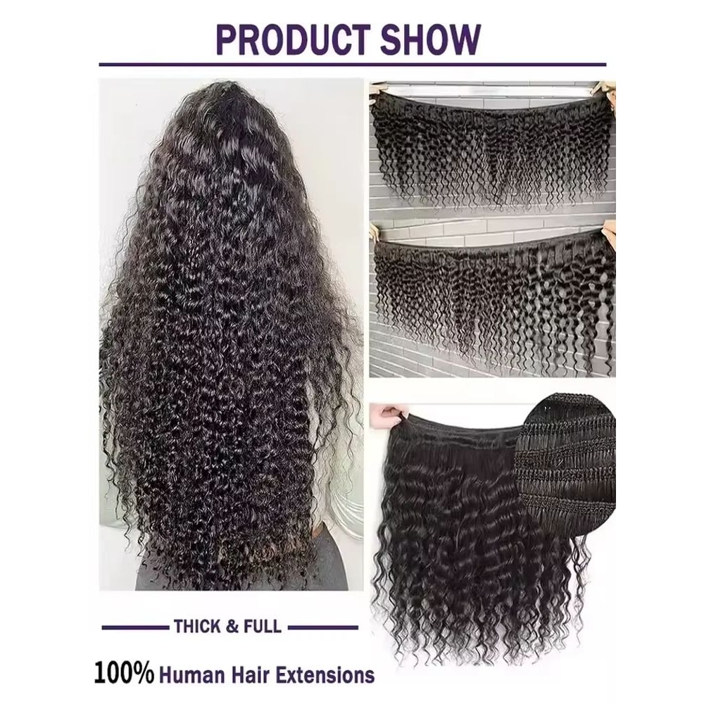 3034 Inch Deep Wave Human Hair Bundles Raw Unprocessed Double Weft Virgin Weave Extensions 2
