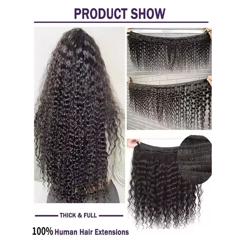 3034 Inch Deep Wave Human Hair Bundles Raw Unprocessed Double Weft Virgin Weave Extensions 2