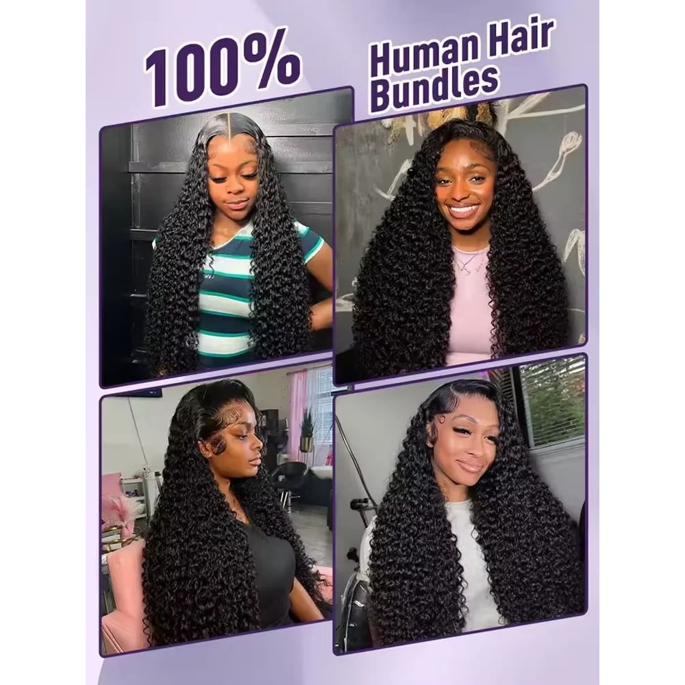 3034 Inch Deep Wave Human Hair Bundles Raw Unprocessed Double Weft Virgin Weave Extensions 3