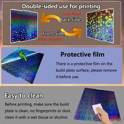 bambu lab build plate 257x257mm double-sided spring steel sheet with smooth peo + textured pei surface