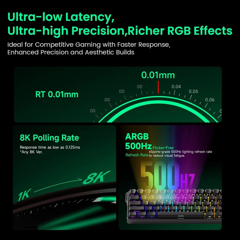 MonsGeek FUN60 ProMax Hall Effect Rapid Trigger 60 Wireless Gaming Keyboard 8K ARGB 1