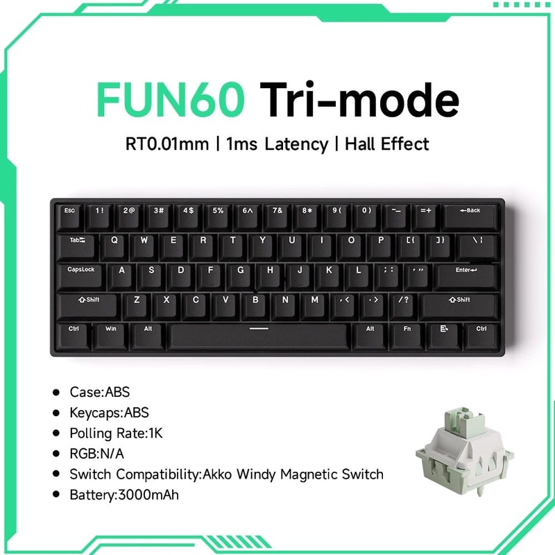 MonsGeek FUN60 ProMax Hall Effect Rapid Trigger 60 Wireless Gaming Keyboard 8K ARGB 7