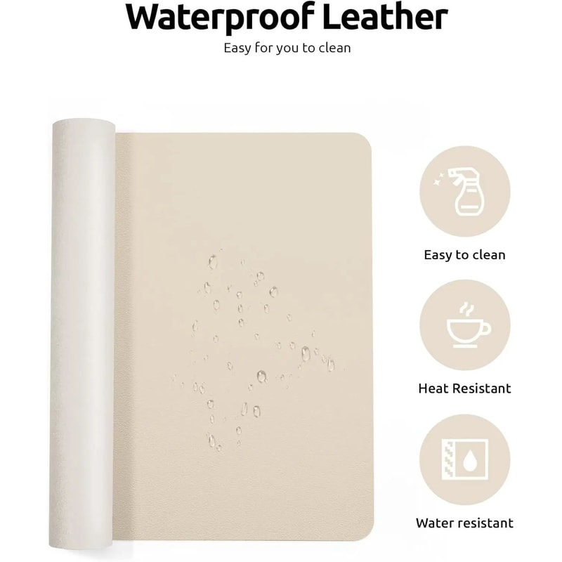 PU Leather Desk Pad Protector NonSlip Desk Mat Protector Large Mouse Pad For Office Desks 3