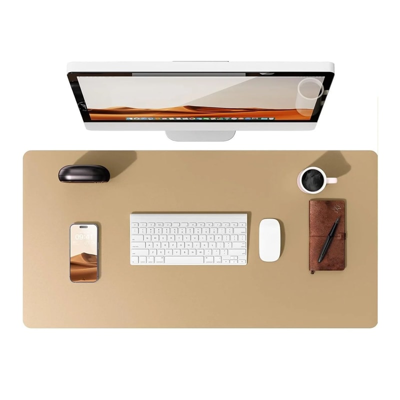 PU Leather Desk Pad Protector NonSlip Desk Mat Protector Large Mouse Pad For Office Desks 8