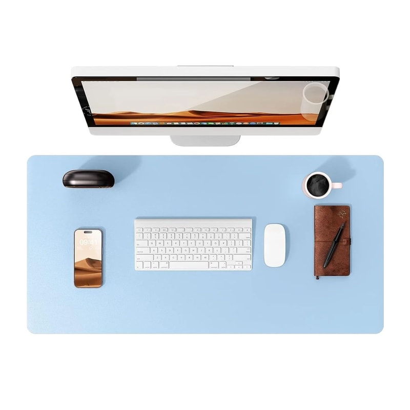 PU Leather Desk Pad Protector NonSlip Desk Mat Protector Large Mouse Pad For Office Desks 12