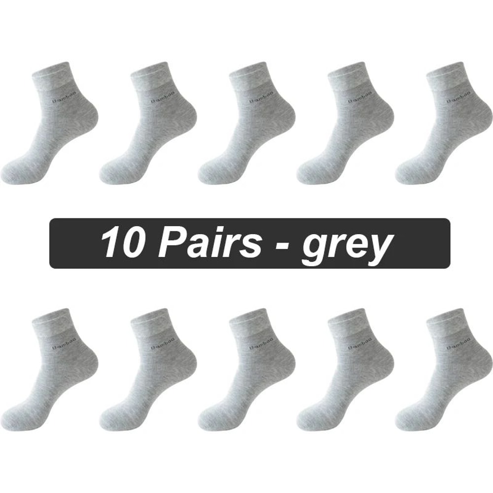 Mens Bamboo Fiber Socks 10 Pairs Breathable Antibacterial Comfort EU 3846 1