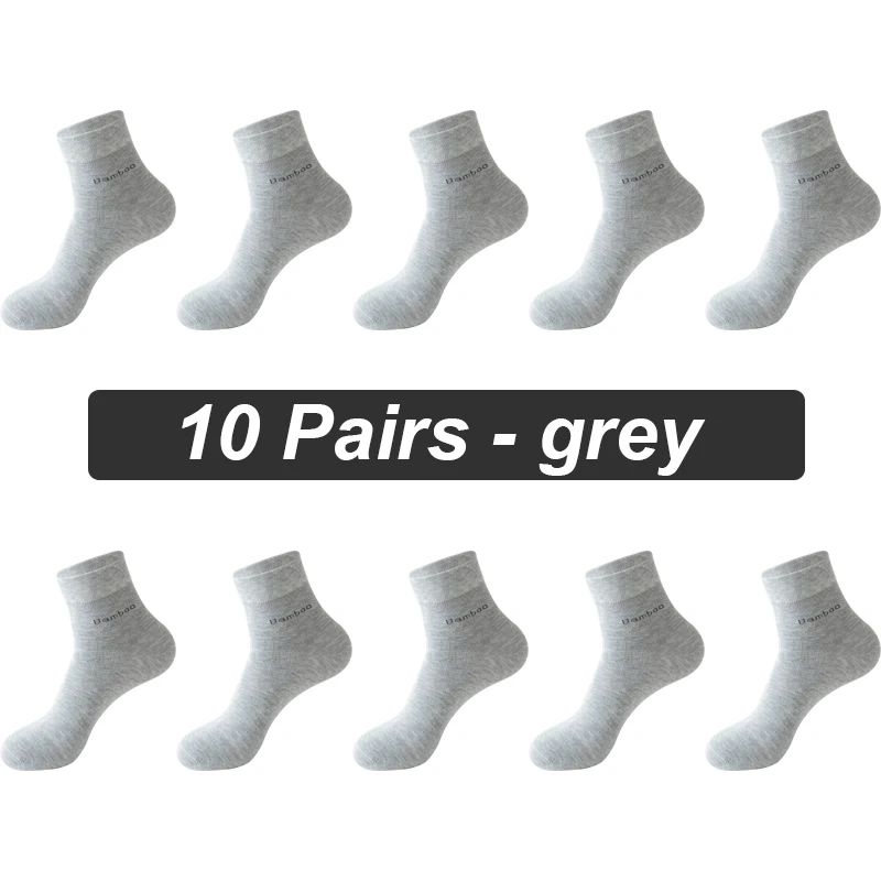 Mens Bamboo Fiber Socks 10 Pairs Breathable Antibacterial Comfort EU 3846 1