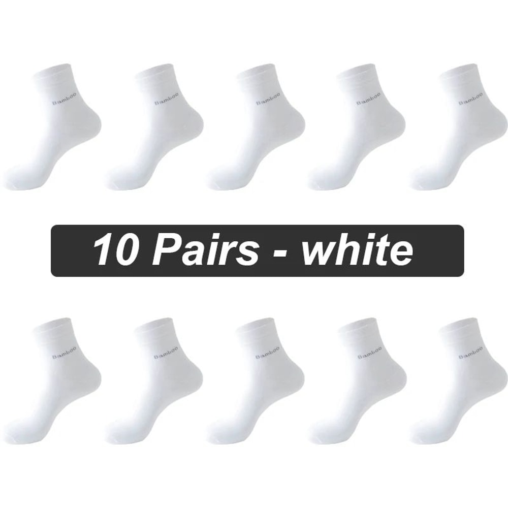 Mens Bamboo Fiber Socks 10 Pairs Breathable Antibacterial Comfort EU 3846 3