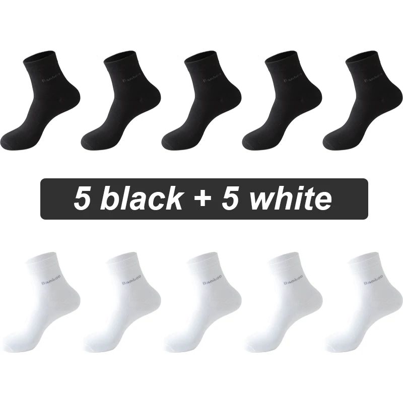 Mens Bamboo Fiber Socks 10 Pairs Breathable Antibacterial Comfort EU 3846 5