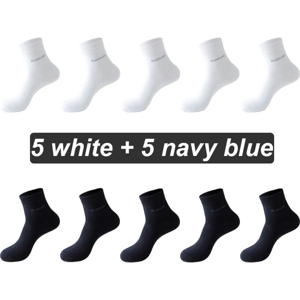 Mens Bamboo Fiber Socks 10 Pairs Breathable Antibacterial Comfort EU 3846 12