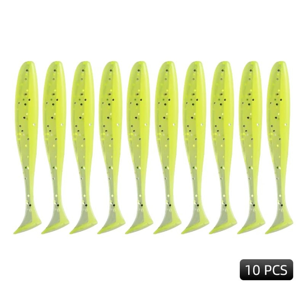 MEREDITH Easy Shiner Soft Plastic Fishing Lures 10Pack Paddle Tail Swimbaits For Carp Bass 8