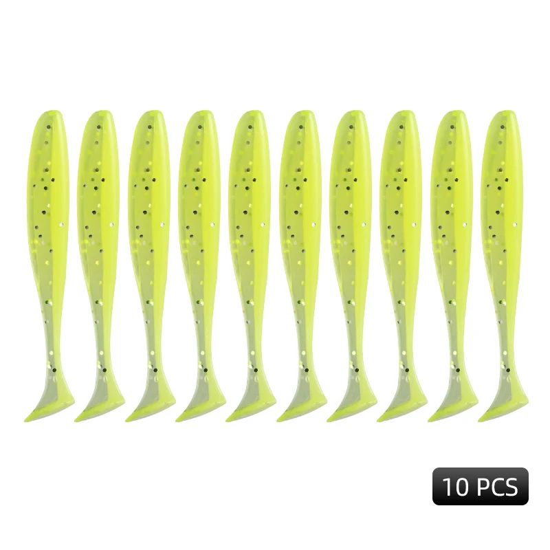 MEREDITH Easy Shiner Soft Plastic Fishing Lures 10Pack Paddle Tail Swimbaits For Carp Bass 8