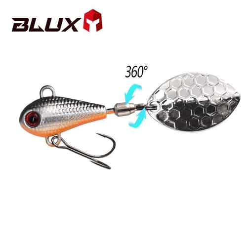 BLUX Spintail Jig Tail Spinner Lure, Long-Cast Metal Vibe with Copper Blade (4.5g/7g/11g)