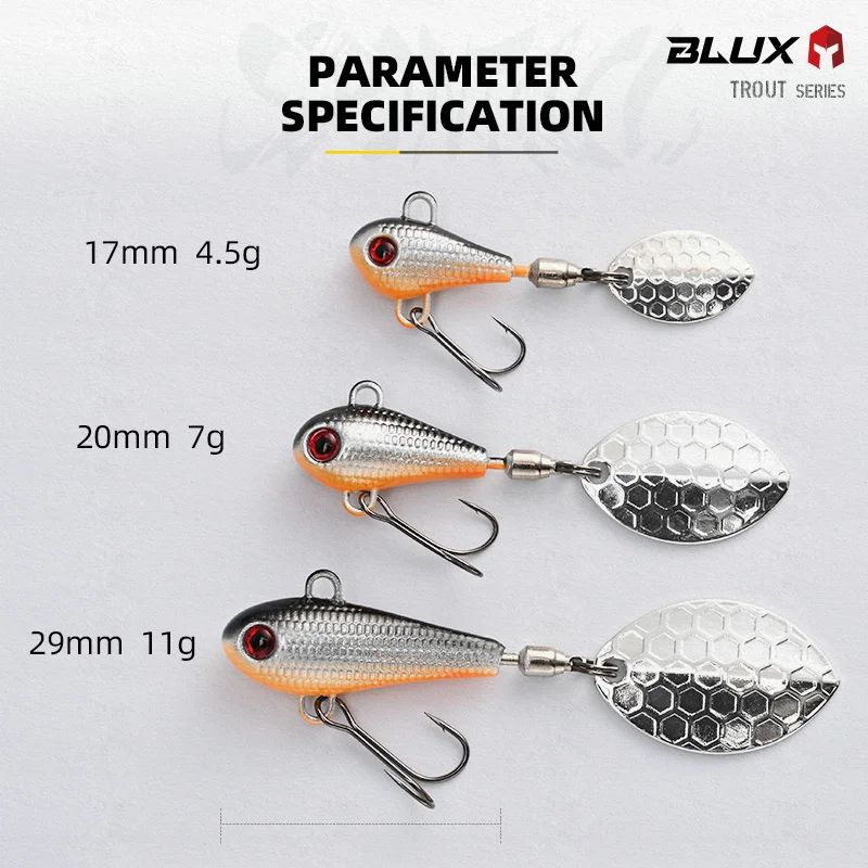 BLUX Spintail Jig Tail Spinner Lure LongCast Metal Vibe With Copper Blade 45g7g11g 1