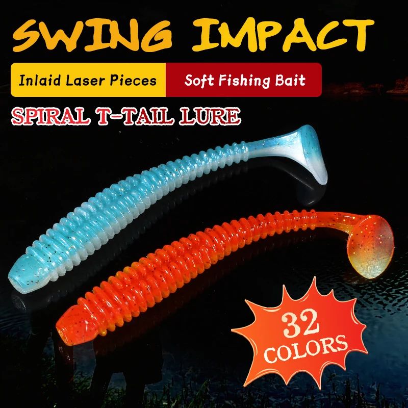Impact Ring Shad Soft Plastic Swimbait Paddle Tail Lure Set 63mm 80mm 97mm 1