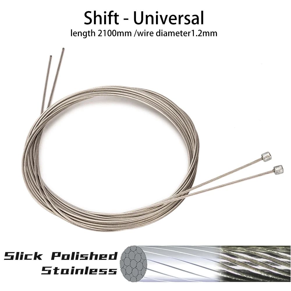 ZTTO Stainless Steel Bike Shift Cable Set 2100mm Smooth MTBRoad Shifting Braking Inner Cable 12