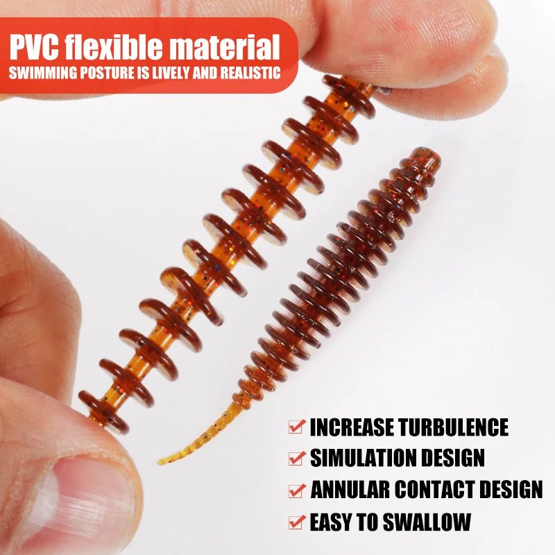 Tanta Soft Plastic Worm Bait 49mm Or 65mm For Bass And Carp 2