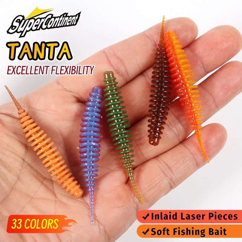Tanta Soft Plastic Worm Bait 49mm Or 65mm For Bass And Carp 3