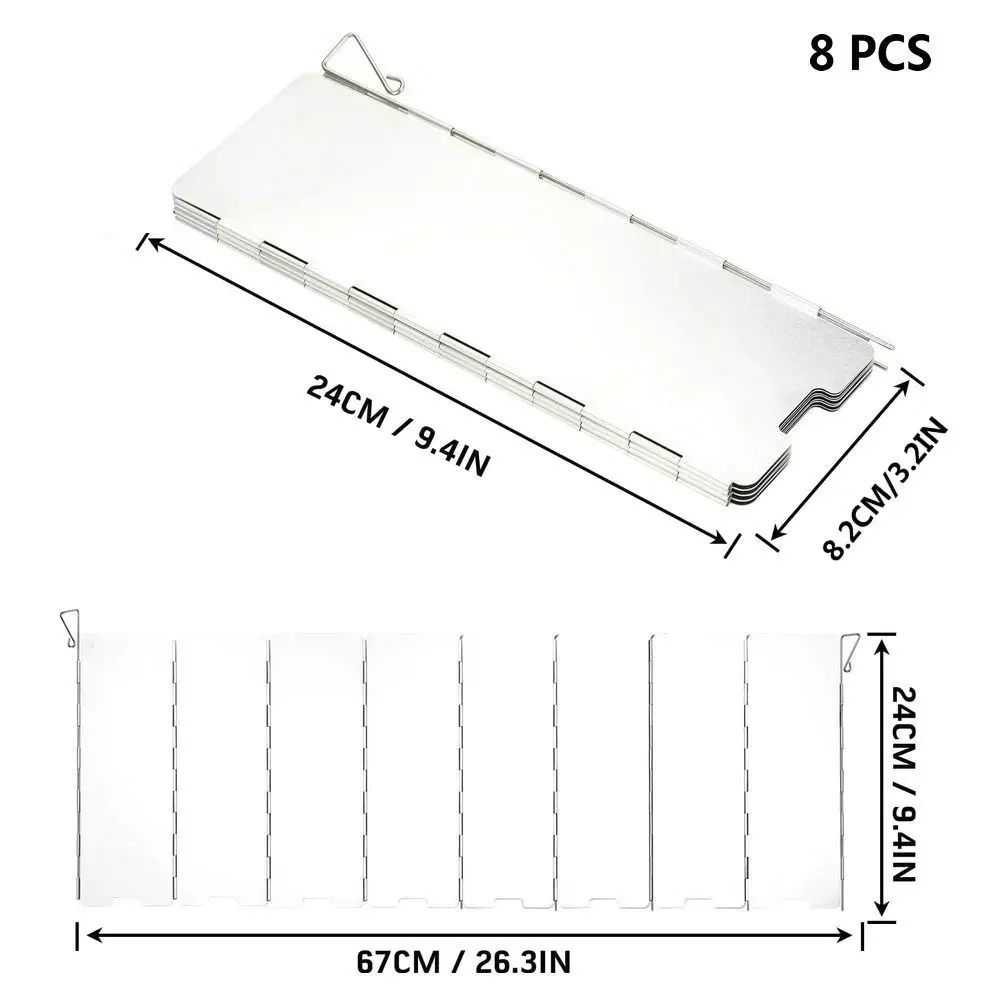 Windproof Folding Camping Stove Windscreen Aluminum Alloy Gas Stove Wind Shield With MultiPlate Opt 6